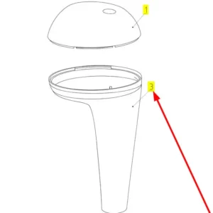 Oryginalna rękojeść gałki o numerze katalogowym 100225771, stosowana w kombajnach zbożowych marki Rostselmash schemat.