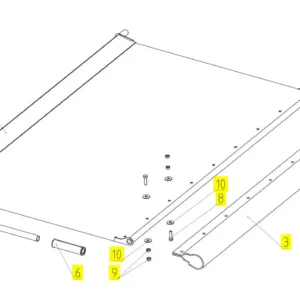 Oryginalna klapa o numerze katalogowym 100227750, stosowana w kombajnach zbożowych marki Rostselmash schemat.