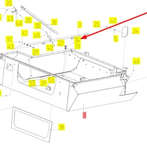 Oryginalna tuleja o numerze katalogowym 100228382, stosowana w kombajnach zbożowych marki Rostselmash schemat.