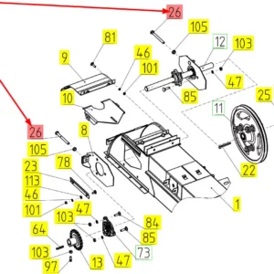 Oryginalna śruba o numerze katalogowym 100228556, stosowana w kombajnach zbożowych marki Rostselmash schemat.