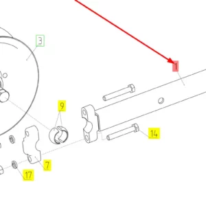 Oryginalny uchwyt koła pasowego o numerze katalogowym 100229532, stosowany w kombajnach zbożowych marki Rostselmash schemat.