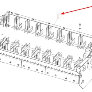 Oryginalny rozdrabniacz pokosu kompletny o numerze katalogowym 100229544, stosowany w kombajnach zbożowych marki Rostselmash schemat.