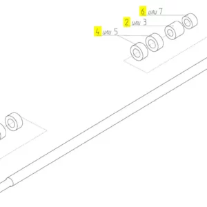 Oryginalny wałek o numerze katalogowym 100229592, stosowany w kombajnach zbożowych marki Rostselmash schemat.