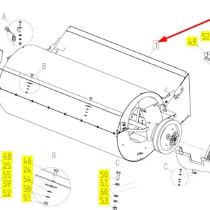 Oryginalny wentylator wialni o numerze katalogowym 100229789, stosowany w kombajnach zbożowych marki Rostselmash schemat.