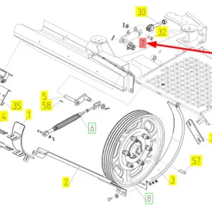 Oryginalna dźwignia siłownika o numerze katalogowym 100231345, stosowana w kombajnach zbożowych marki Rostselmash schemat.
