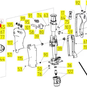 Oryginalna śruba mocująca kierownicy o numerze katalogowym 100232984, stosowana w kombajnach zbożowych marki Rostselmash schemat.