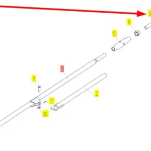 Oryginalna końcówka drążka mocującego o numerze katalogowym 100235528, stosowana w kombajnach zbożowych marki Rostselmash.