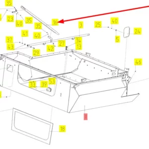 Oryginalna rynienka zsypowa ziarna o numerze katalogowym 100235685, stosowana w kombajnach zbożowych marki Rostselmash schemat.