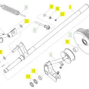 Oryginalna rolka napinająca o numerze katalogowym 100236687, stosowana w kombajnach zbożowych marki Rostselmash schemat.