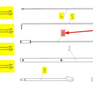 Oryginalny skrobak o numerze katalogowym 100236854, stosowany w kombajnach zbożowych marki Rostselmash schemat.