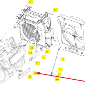 Oryginalny przewód o numerze katalogowym 100237537, stosowany w kombajnach zbożowych marki Rostselmash schemat.