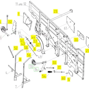 Oryginalne koło pasowe ze wspornikiem o numerze katalogowym 100237776, stosowane w kombajnach zbożowych marki Rostselmash schemat.