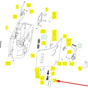 Oryginalna pokrywa o numerze katalogowym 100242292, stosowana w kombajnach zbożowych marki Rostselmash schemat.