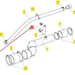 Oryginalna opaska ślimakowa o numerze katalogowym 100243337, stosowany w kombajnach zbożowych marki Rostselmash schemat.