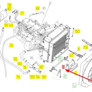 Oryginalny wlot powietrza o numerze katalogowym 100244193, stosowany w kombajnach zbożowych marki Rostselmash schemat.