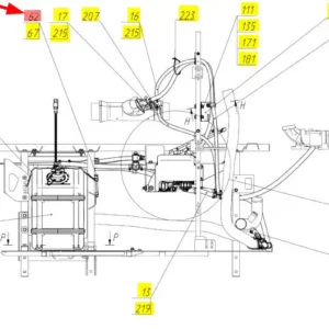 Oryginalna śruba M10 o numerze katalogowym 100244429, stosowana w kombajnach zbożowych marki Rostselmash- schemat.