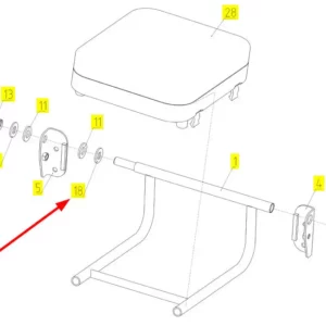 Oryginalna podkładka specjalna fotela pasażera o numerze katalogowym 100244439, stosowana w kombajnach zbożowych marki Rostselmash schemat.