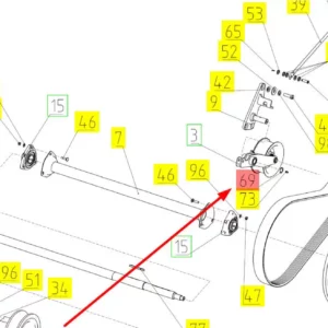Oryginalny pierścień uszczelniający o numerze katalogowym 100246341, stosowany w kombajnach zbożowych marki Rostselmash schemat