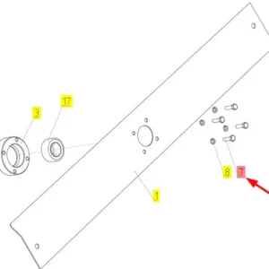 Oryginalna śruba M6 o numerze katalgoowym 100248375, stosowana w kombajnach zbożowych marki Rostselmash- schemat.