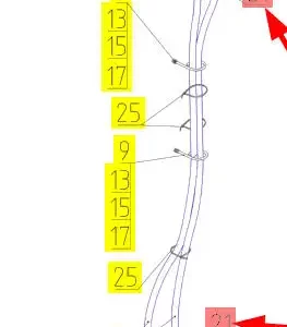 Oryginalna opaska zaciskowa o numerze katalogowym 100258208, stosowana w kombajanch zbożowych marki Rostselmash- schemat.