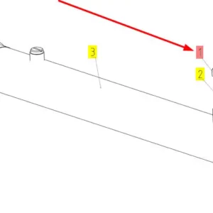 Oryginalne złącze hydrauliczne o numerze katalogowym 100259618, stosowane w hederach zbożowych marki Rostselmash. Schemat