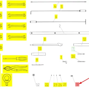 Oryginalna złączka o numerze katalogowym 100260043, stosowana w kombajnach zbożowych marki Rostselmash schemat.