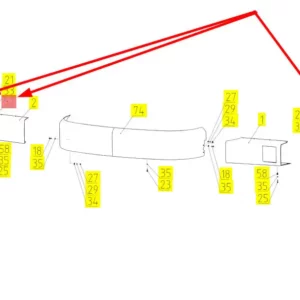 Oryginalna nakrętka ramy kiernkowskazu o numerze katalogowym 100260105, stosowana w kombajnach zbożowych marki Rostselmash schemat