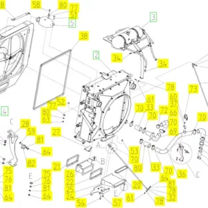 Oryginalna opaska zaciskowa o numerze katalogowym 100260837, stosowana w kombajnach zbożowych marki Rostselmash- schemat.