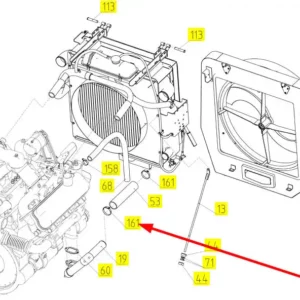 Oryginalna opaska zaciskowa o numerze katalogowym 100260838, stosowana w kombajnach zbożowych marki Rostselmash schemat.
