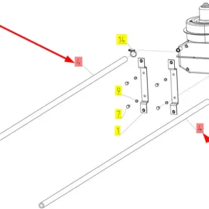 Oryginalny wąż wysokociśnieniowy 100264493, stosowany w kombajnach zbożowych marki Rostselmash- schemat.