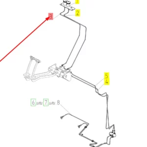 Oryginalny przewód układu hamulcowego o numerze katalogowym 100264499, stosowany w kombajnach zbożowych marki Rostselmash schemat.