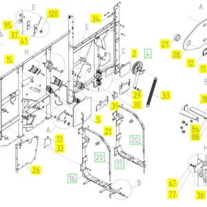 Oryginalny wkład mocowania o numerze katalogowym 100268073, stosowany w kombajnach zbożowych marki Rostselmash schemat.