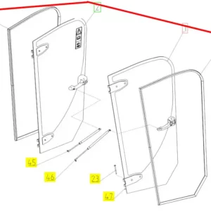 Oryginalna uszczelka drzwi o numerze katalogowym 100269754, stosowana w kombajnach zbożowych marki Rostselmash schemat.