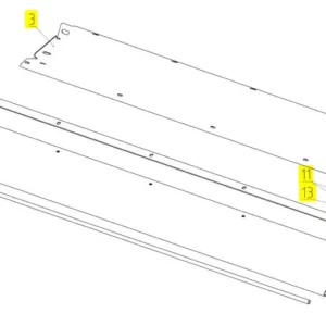 Oryginalna osłona podsiewacza o numerze katalogowym 100285995, stosowana w kombajnach zbożowych marki Rostselmash- schemat.