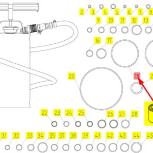 Oryginalny pierścień oring o numerze katalogowym 100286163, stosowany w kombajnach zbożowych marki Rostselmash. schemat