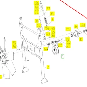 Oryginalny wpust pryzmatyczny 12 x 8 x 36 o numerze katalogowym 100286533, stosowany w kombajnach zbożowych marki Rostselmash schemat.