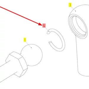 Oryginalny pierścień zabezpieczający sworzeń kulowy o numerze katalogowym 100290650, stosowany w kombajnach zbożowych marki Rostselmash schemat.