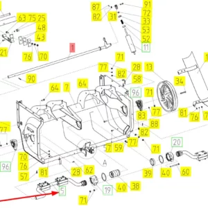 Oryginalny wałek kompletny o numerze katalogowym 100295086, stosowany w kombajnach zbożowych marki Rostselmash schemat.