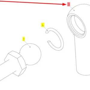 Oryginalne gniazdo sworznia kulowego o numerze katalogowym 100296576, stosowane w kombajnach zbożowych marki Rostselmash schemat.