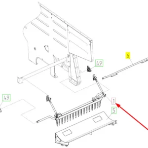 Oryginalny wał z nożami o numerze katalogowym 100300017, stosowany w kombajnach zbożowych marki Rostselmash schemat.