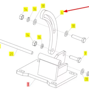 Oryginalny napinacz sprężarki klimatyzacji o numerze katalogowym 100300212, stosowany w kombajnach zbożowych marki Rostselmash schemat.