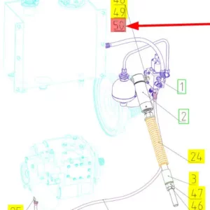 Oryginalny wałek o numerze katalogowym 100302195, stosowany w kombajnach zbożowych marki Rostselmash- schemat.