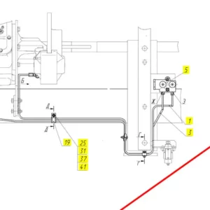 Oryginalna śruba przelewowa o numerze katalogowym 100303388, stosowana w kombajnach zbożowych marki Rostselmash schemat.