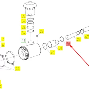 Oryginalna opaska zaciskowa przewodu o numerze katalogowym 100306134, stosowana w kombajnach zbożowych marki Rostselmash schemat.