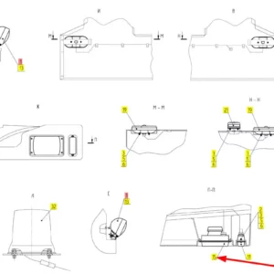 Oryginalna lampa biała o numerze katalogowym 100309850, stosowana w kombajnach zbożowych marki Rostselmash schemat schemat.