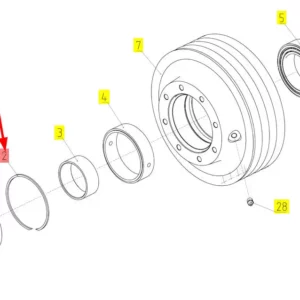 Oryginalny pierścień zabezpieczający o numerze katalogowym 100317094, stosowany w kombajnach zbożowych marki Rostselmash schemat.