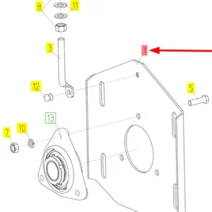 Oryginalna płyta mocowania ślimaka hederu o numerze katalogowym 100326309, stosowana w hederach marki Rostselmash- schemat.