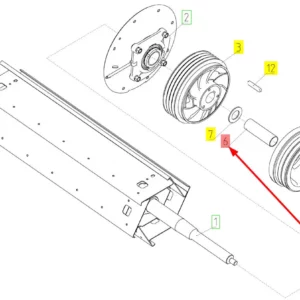 Oryginalna tuleja koła pasowego o numerze katalogowym 100337061, stosowana w kombajnach zbożowych marki Rostselmash schemat.