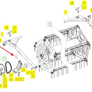 Oryginalna prowadnica nagarniacza o numerze katalogowym 100337142, stosowana w hederach zbożowych marki Rostselmash. Schemat