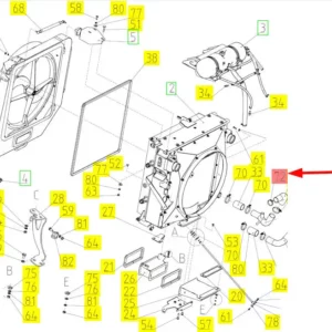 Oryginalna opaska zaciskowa o numerze katalogowym 100339792, stosowana w kombajnach zbożowych marki Rostselmash- schemat.